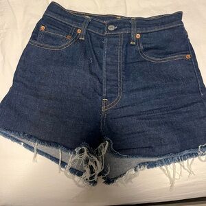 Levi’s fringe denim shorts